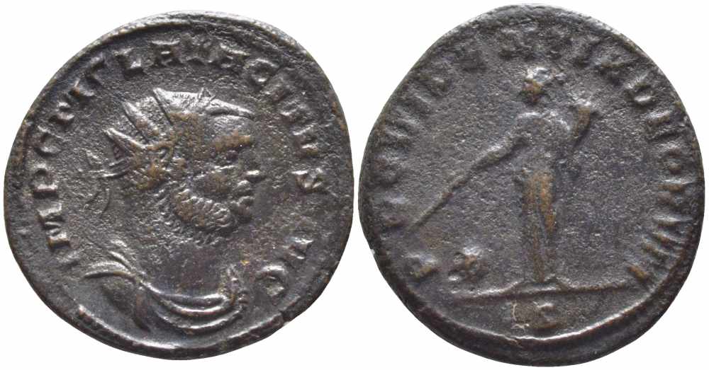 Римская Империя аврелианиан 275 Тацит PROVIDENTIA DEORVM Сисция Very fine RIC 155 бронза 1073-16-27