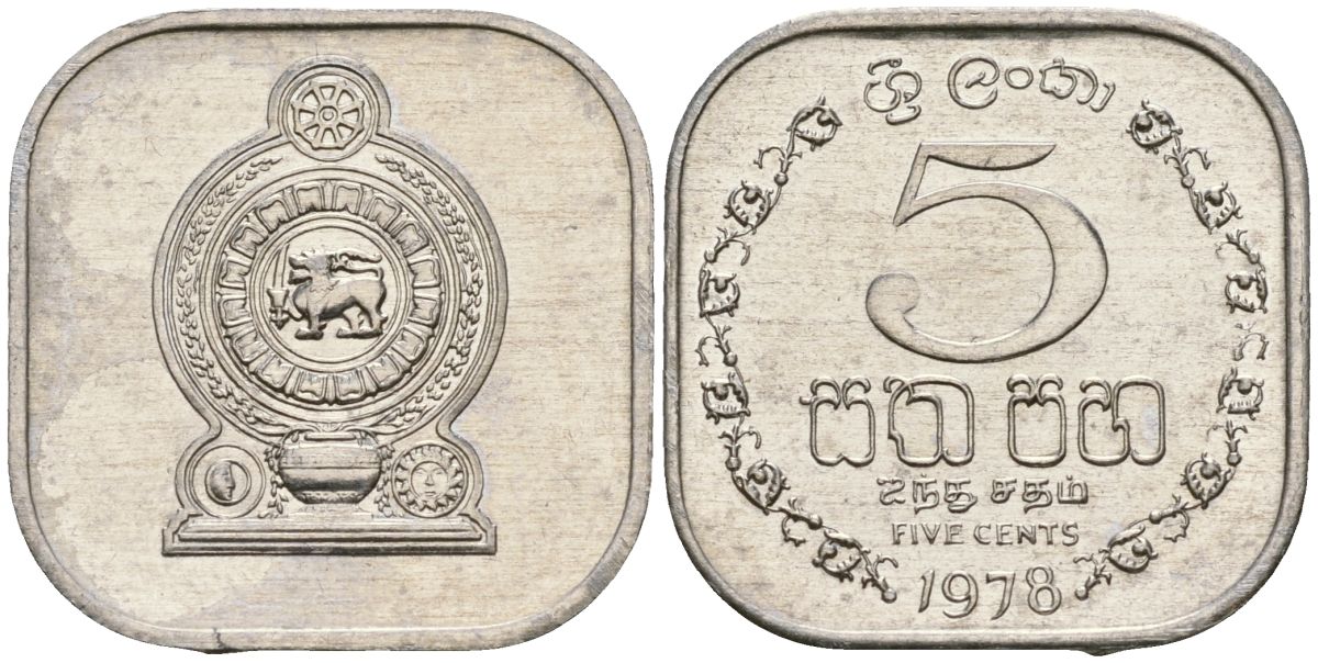 Шри-Ланка 5 центов 1978 KM 139a алюминий 4136-726