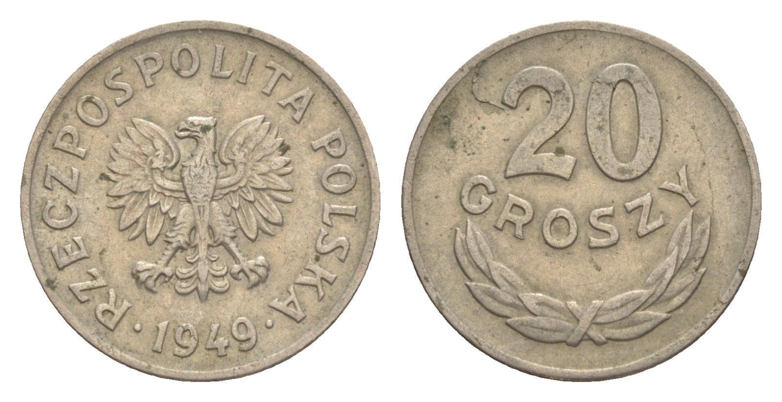 Польша 20 грошей 1949 Y 43 медно-никель 4636-421