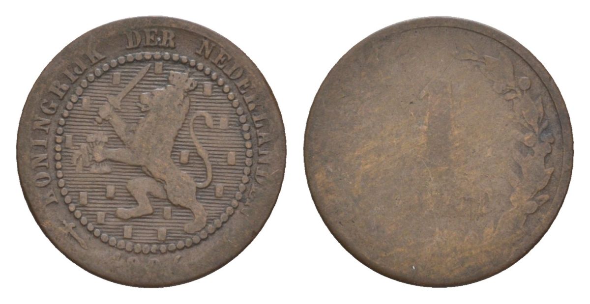 Нидерланды 1 цент 1897 Вильгельмина (1890-1948) KM 107 бронза 71-1061