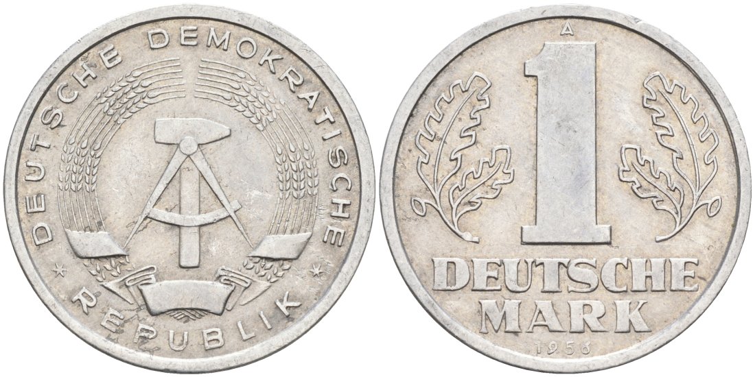 ГДР 1 марка 1956 А KM 13 алюминий 4571-723