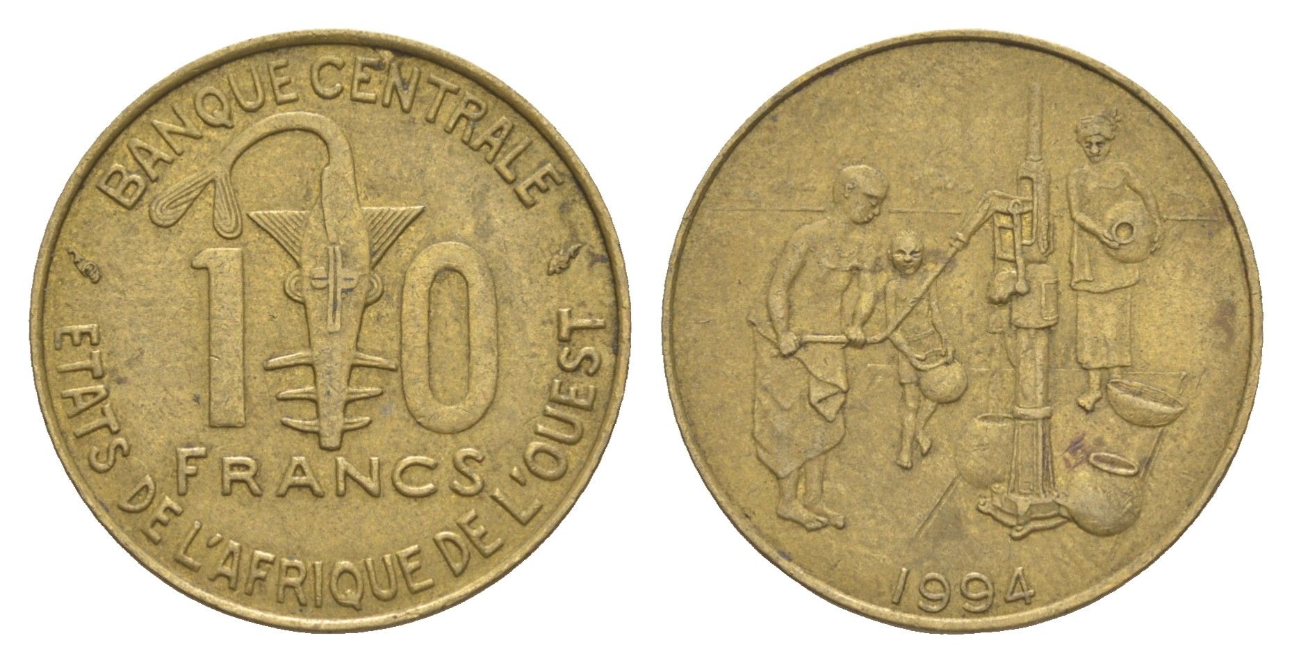 Западная Африка (BCEAO) 10 франков 1994 KM 10 медь алюминий никель 4612-831