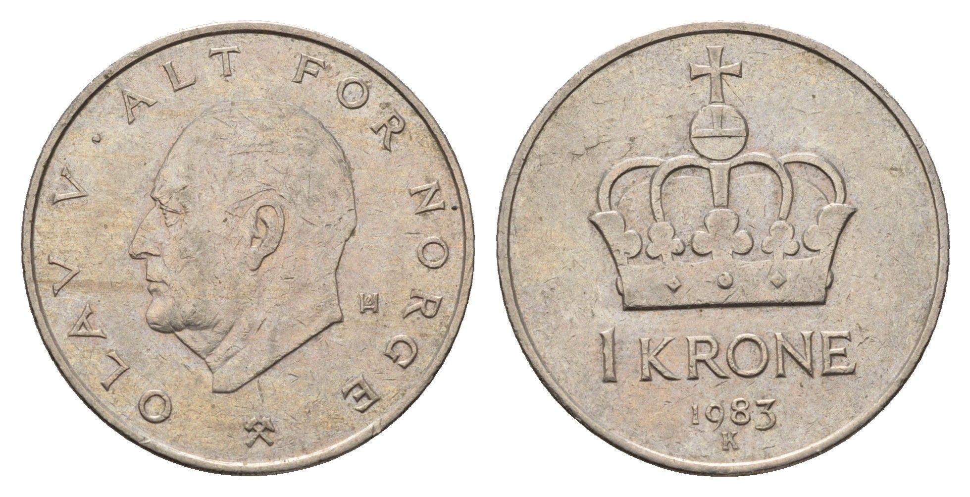 Норвегия 1 крона 1983 Улаф V (1957-1991) KM 419 медно-никель 190-853