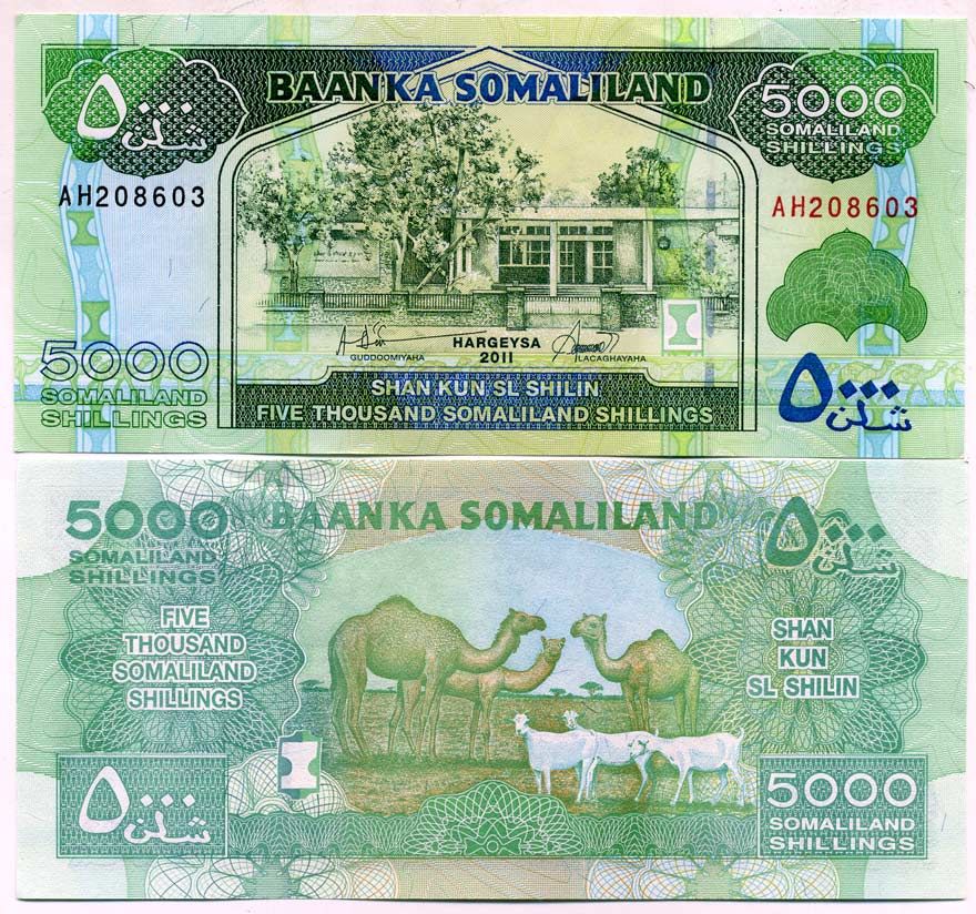 Сомалиленд 5000 шиллингов 2011 Pick 21 а бумага UNC (пресс) 7202-50-1