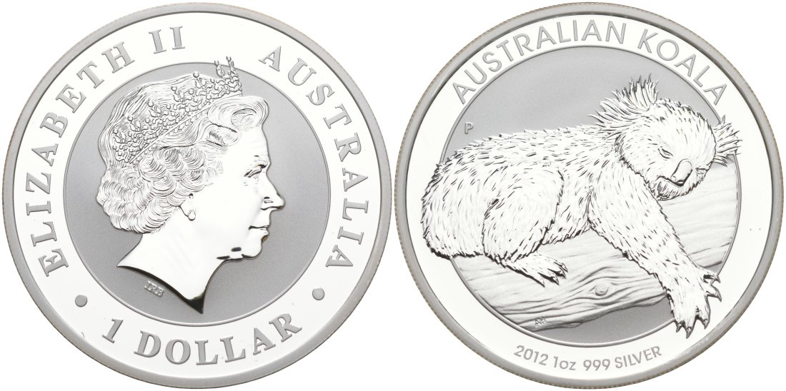 Австралия 1 доллар 2012 коала KM 1828 серебро PROOF 00-000-00