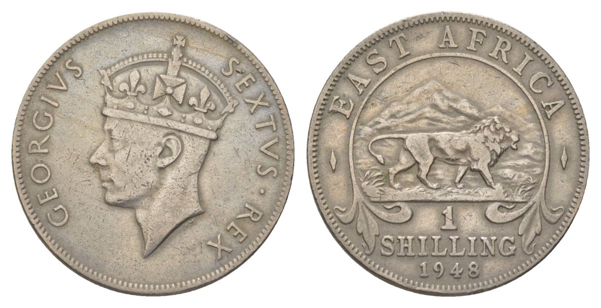 Британская Восточная Африка 1 шиллинг 1948 Георг VI (1936-1952) KM 31 медно-никель 4626-723