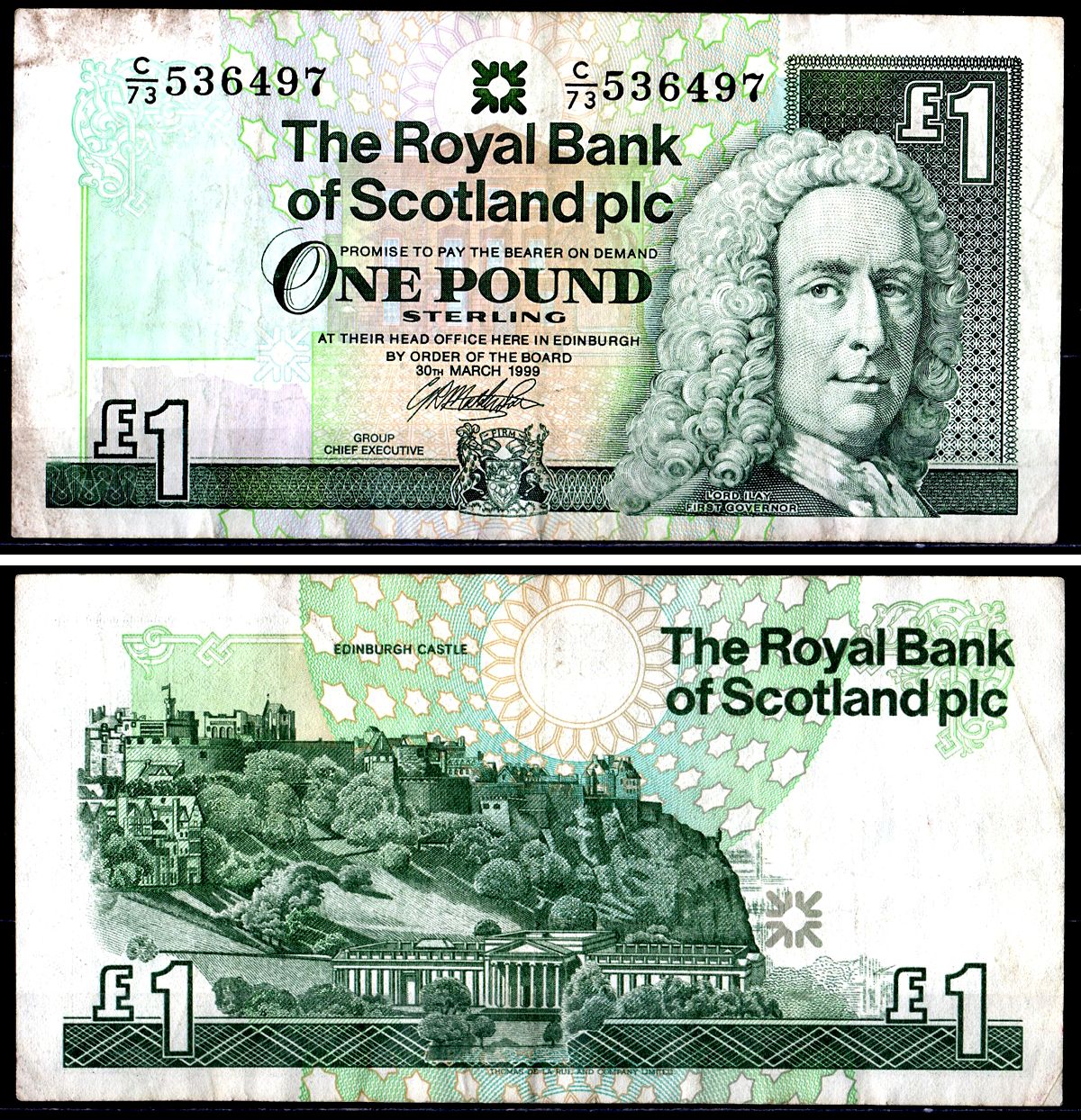 Шотландия 1 фунт 1999 Pick 351 d бумага 7551-44-1-1
