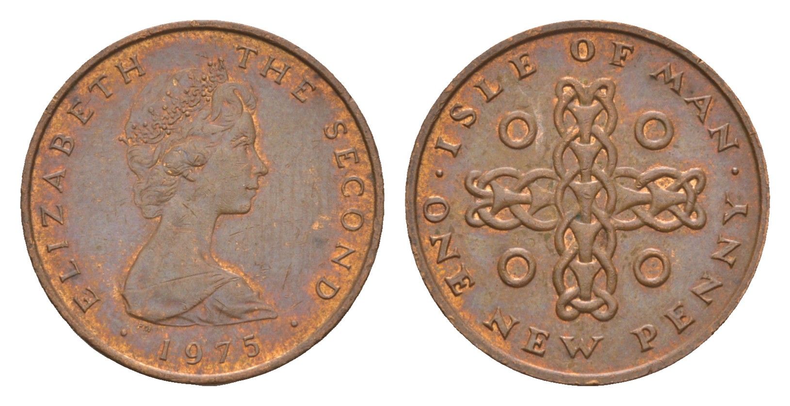 Остров Мэн 1 пенни 1975 Елизавета II (1952-2022) KM 20 бронза 4655-928