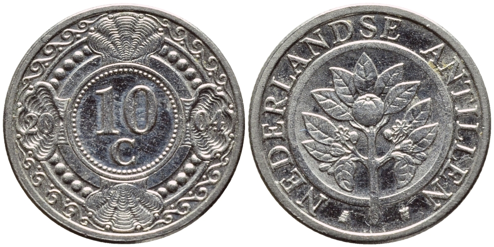 Нидерландские Антилы 10 центов 2004 Беатрикс (1980-2013) KM 34 сталь плакированная никелем 4396-327