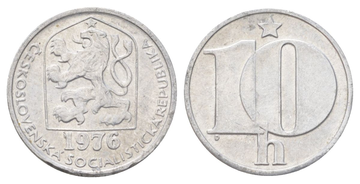 Чехословакия 10 геллеров 1976 KM 80 алюминий 4625-428