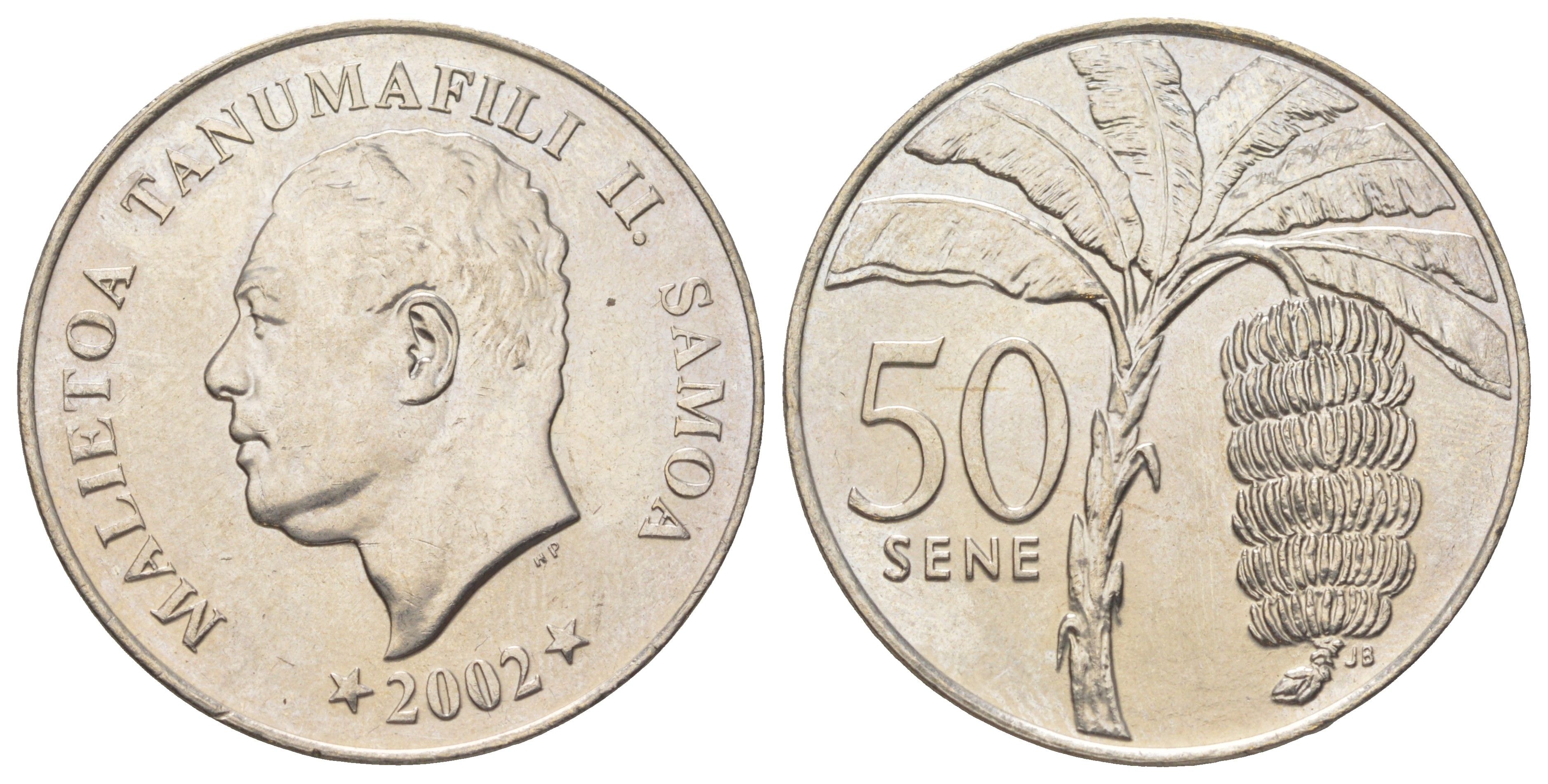 Самоа 50 сене 2002 Малиетоа Танумафили II (1962-2010) KM 134 медно-никель UNC 4583-625