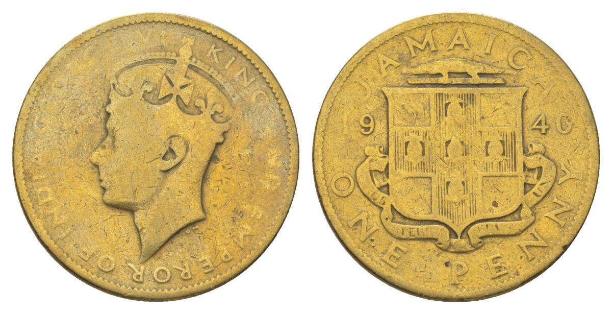 Ямайка 1 пенни 1940 KM 32 никель латунь 4628-442