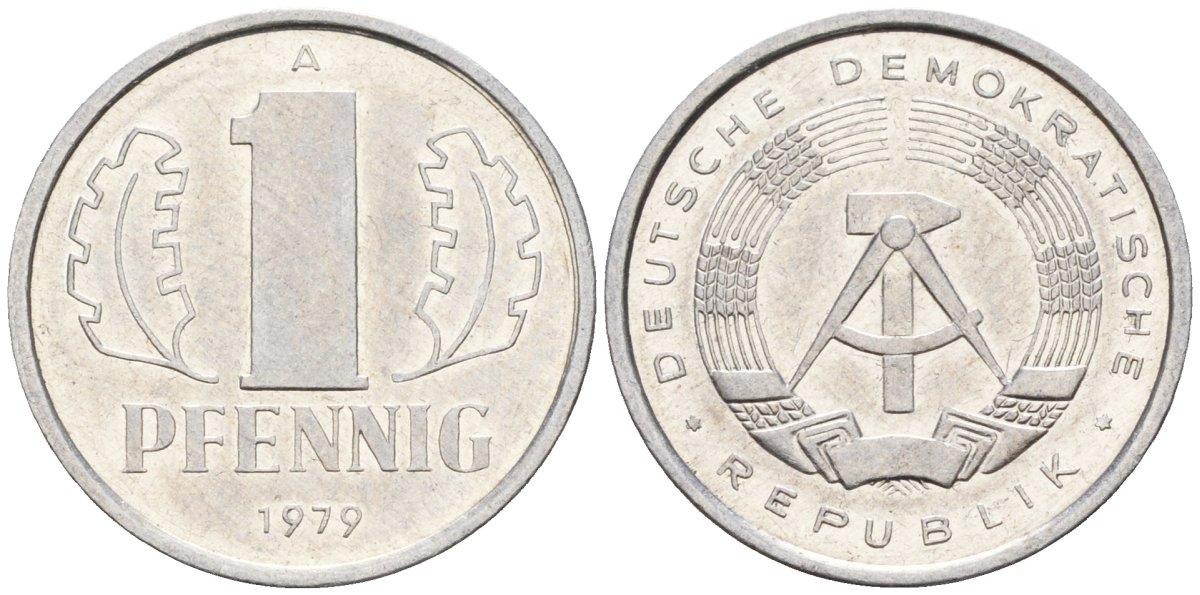 ГДР 1 пфеннииг 1979 A KM 8.2 алюминий 4596-552