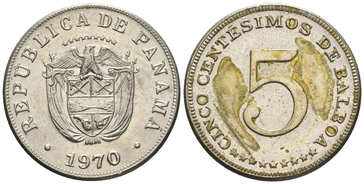 Панама 5 сентесимо 1970  KM 23.2 медно-никель    4610-335