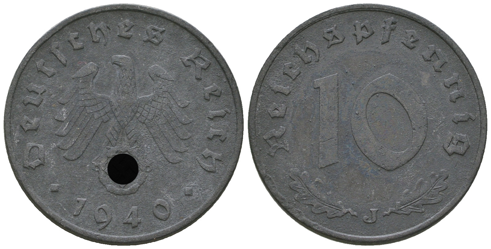 Германия 10 рейхспфеннигов 1940 J KM 101, J. 371 цинк 3459-547