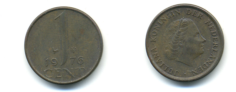НИДЕРЛАНДЫ 1 ЦЕНТ 1976 ЮЛИАНА KM 180 бронза 83-951