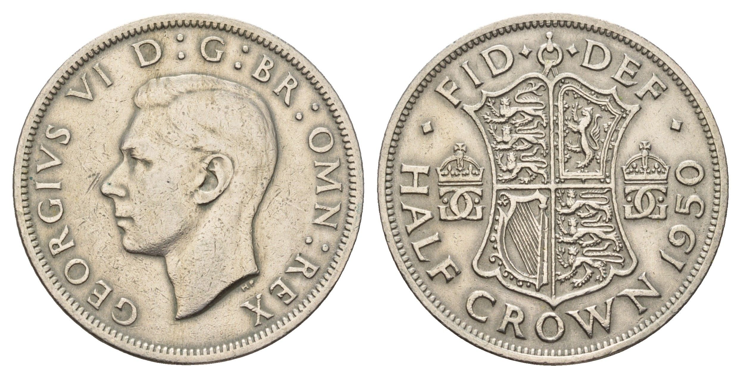 Великобритания 1/2 кроны 1950 Георг VI (1936-1952) KM 879, Spink 4106 медно-никель 4183-732