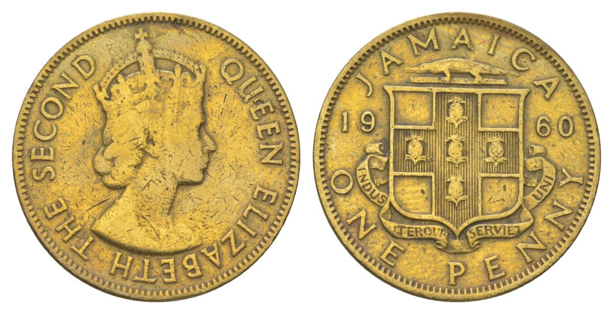 Ямайка 1 пенни 1960 KM 37 никель латунь 4628-653