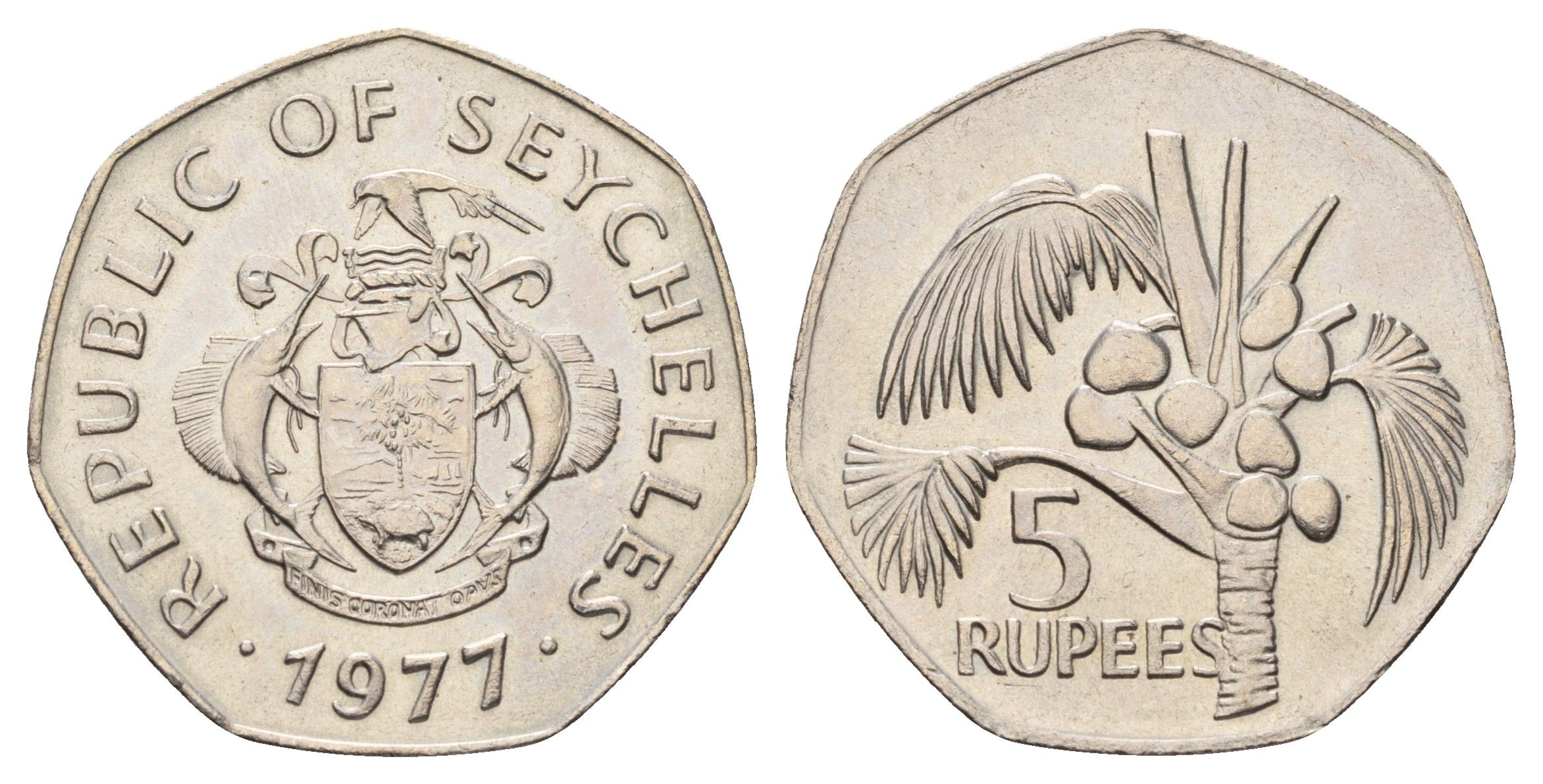 Сейшельские острова (Сейшелы) 5 рупий 1977 год-тип KM 36 медно-никель UNC 4672-123