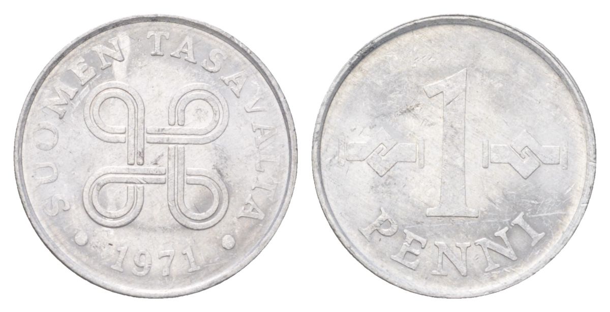 Финляндия 1 пенни 1971 KM 44a алюминий 4627-1025