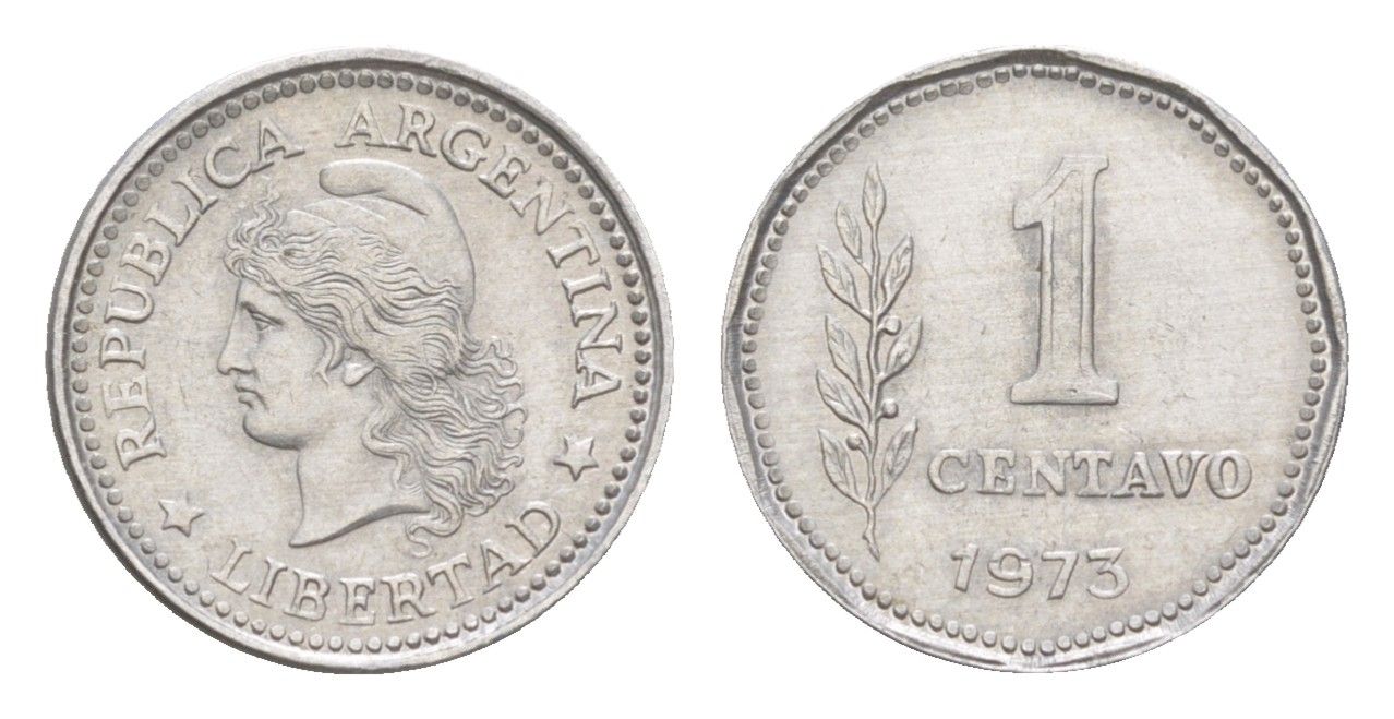 Аргентина 1 сентаво 1973 KM 64 алюминий 4617-912