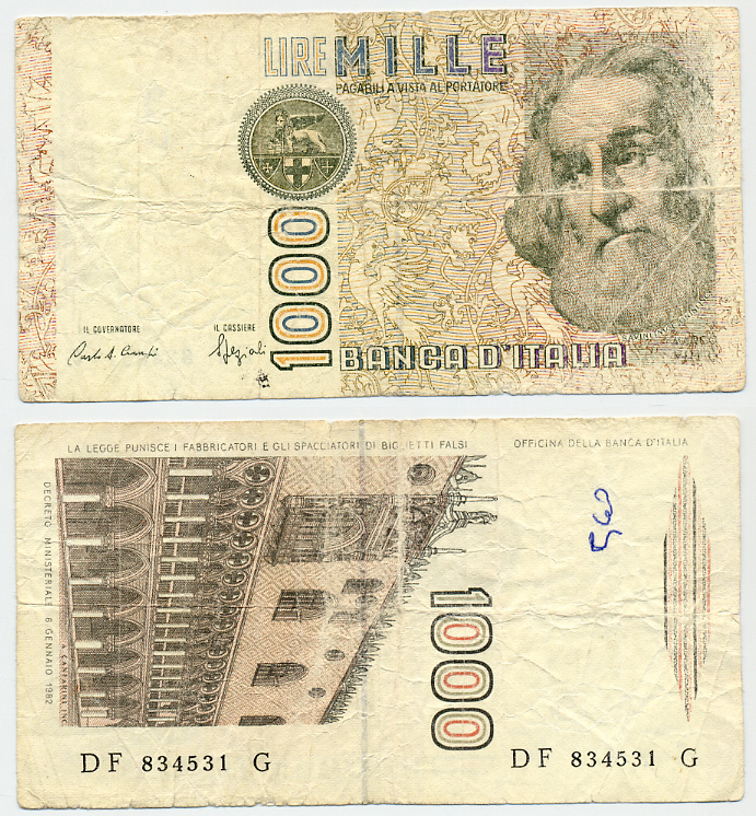 Италия 1000 лир 1982 Дворец дожеи?, Марко Поло Pick 109b 444-54-1