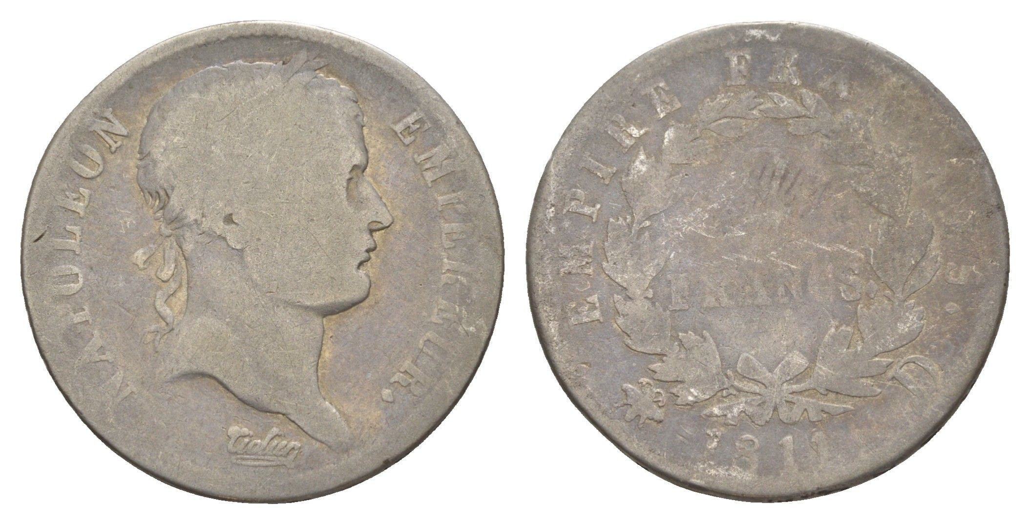 Франция 2 франка 1811 Наполеон I (1804-1814) KM 693 серебро 1522-1314