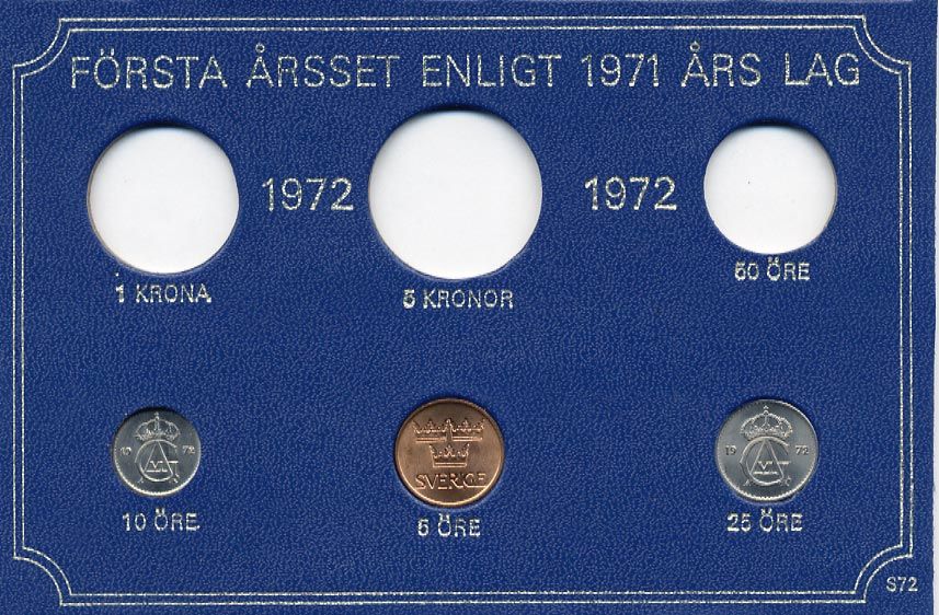 ШВЕЦИЯ 5, 10, 25 ЭРЕ 1972 04-062-262