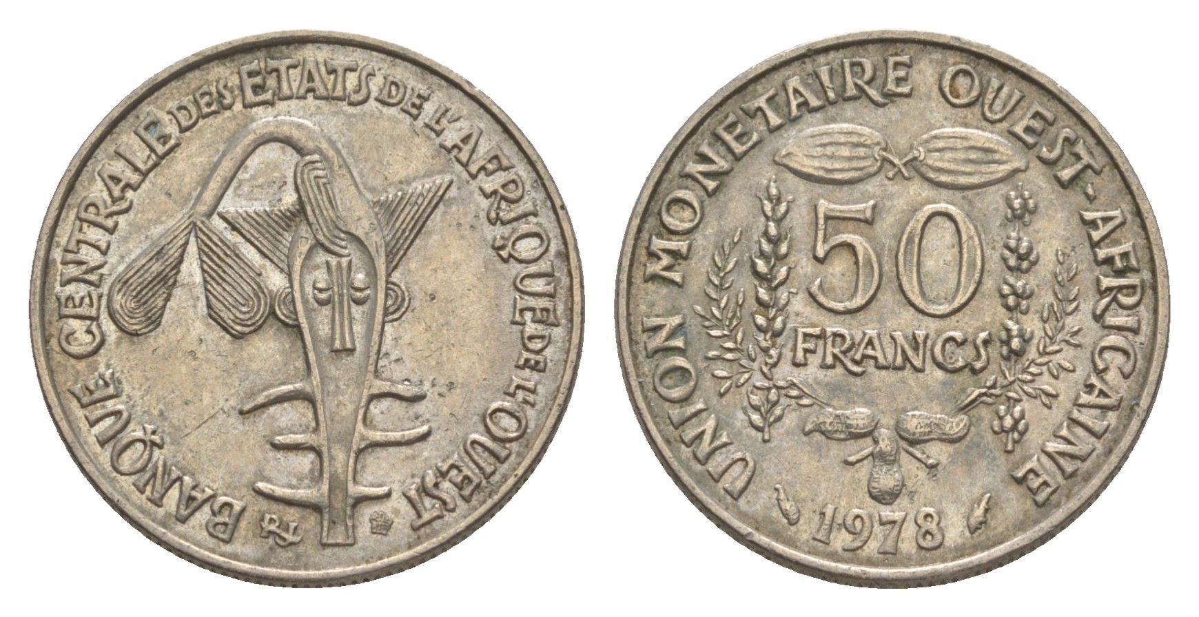 Западная Африка (BCEAO) 50 франков 1978 Центральный банк государств Западной Африки KM 6 медно-никель 4643-755