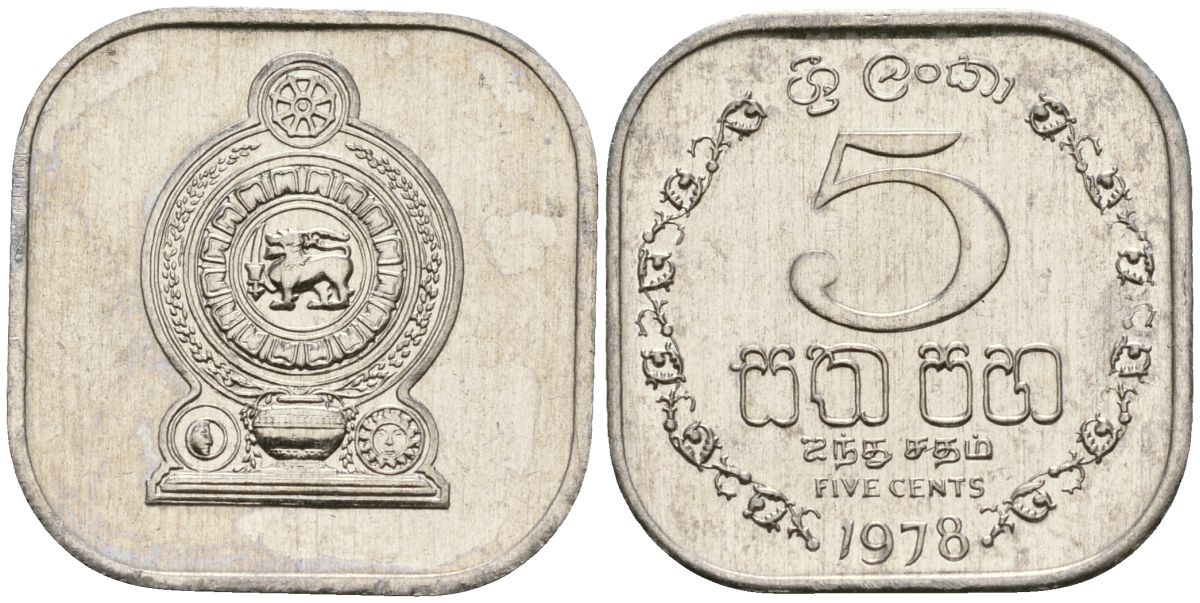 Шри-Ланка 5 центов 1978 KM 139a алюминий 4136-667