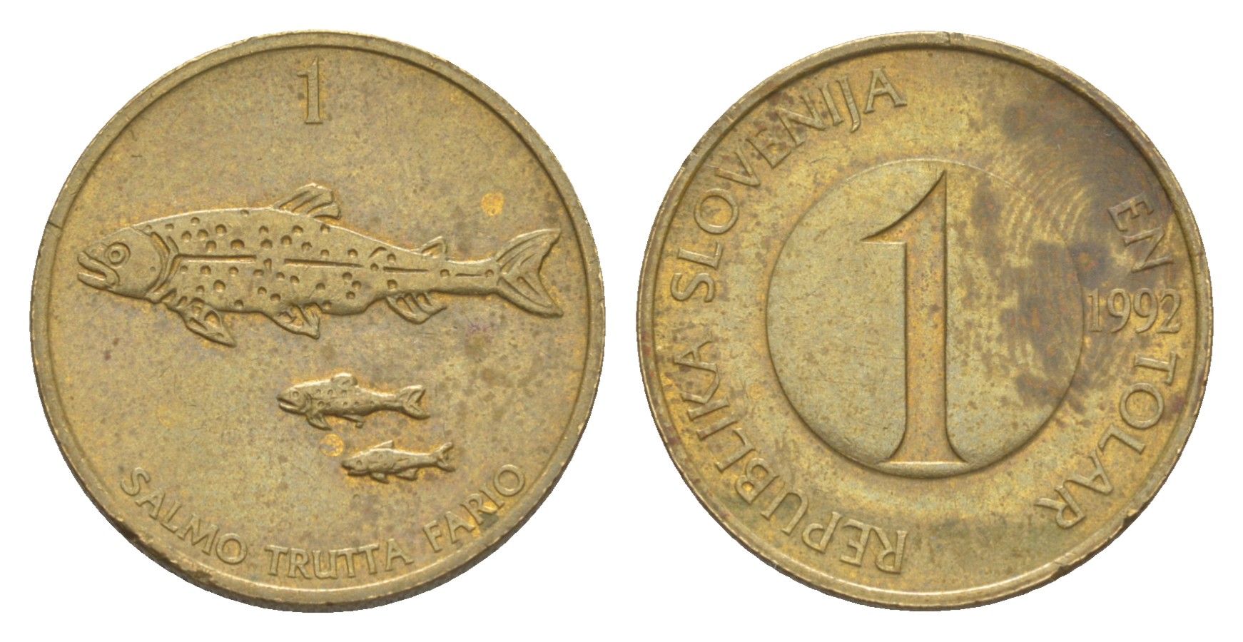 Словения 1 толлар 1992 KM 4 латунь 4383-117