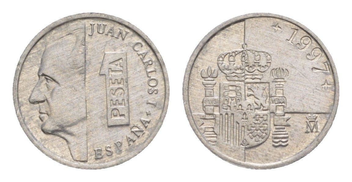Испания 1 песета 1997 KM 832 алюминий 4632-339