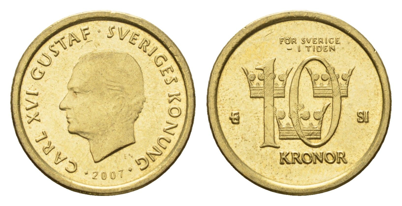 Швеция 10 крон 2007 Карл XVI Густав (1973-) KM 895 нордик UNC 4656-413