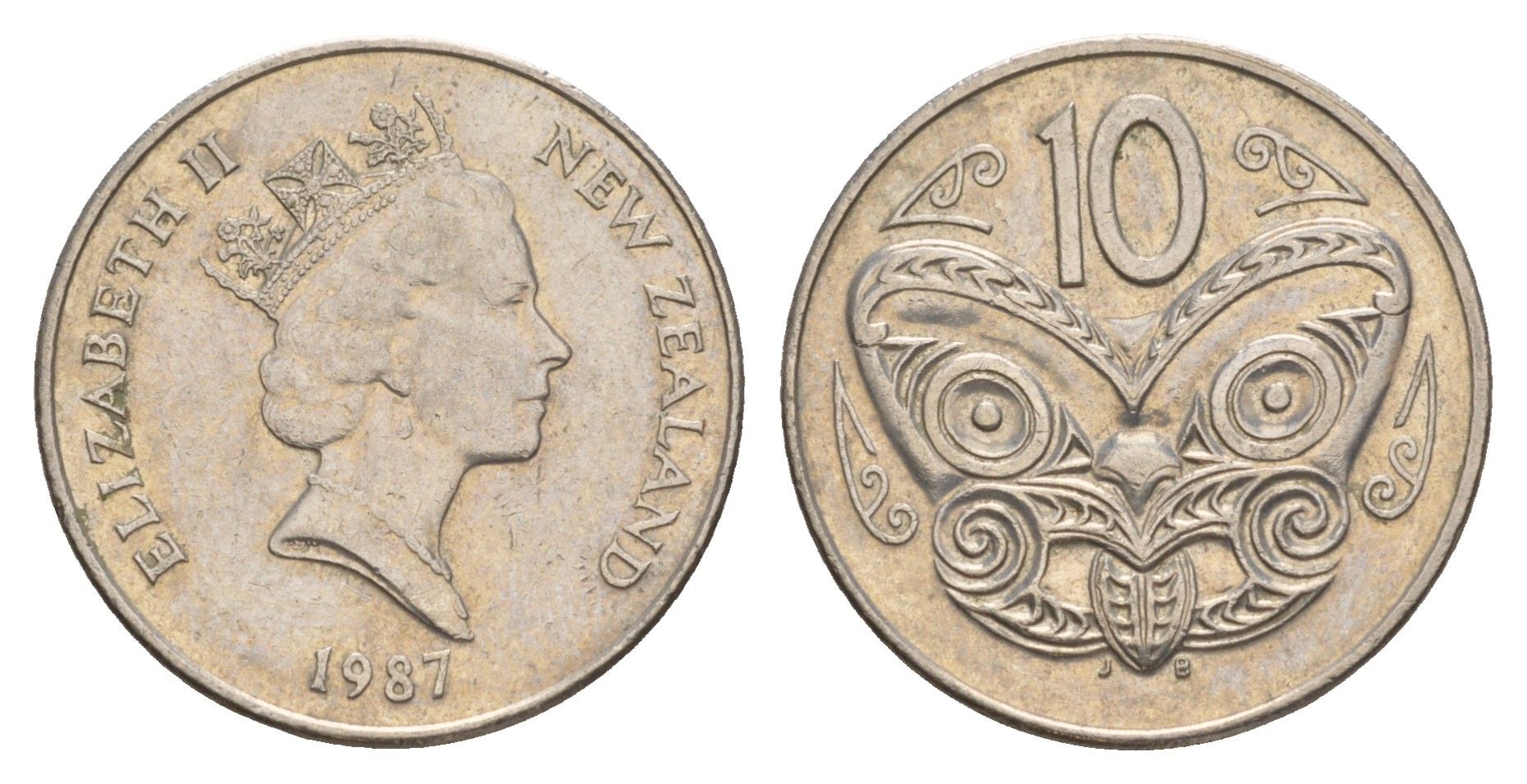 Новая Зеландия 10 центов 1987 KM 61 медно-никель 4179-1255