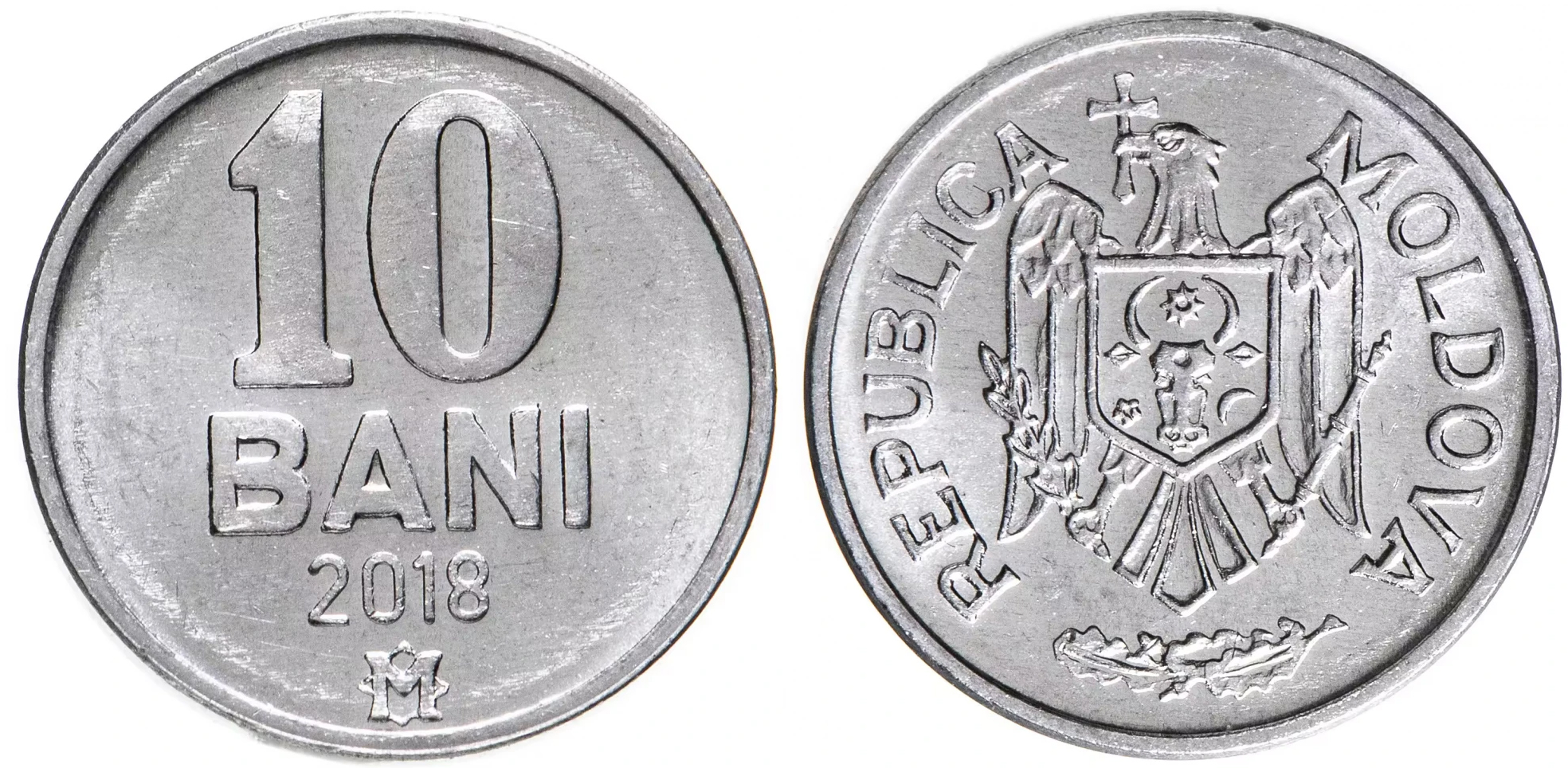 Молдова 10 бани 2018  KM 7 алюминий  UNC  M71-05