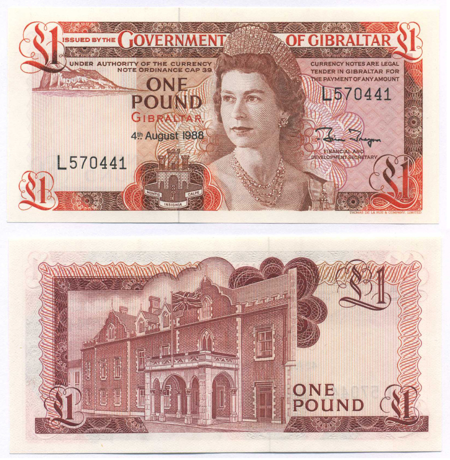 ГИБРАЛТАР 1 ФУНТ 1988 Pick 20e бумага UNC (ПРЕСС) 8588-85-1-2