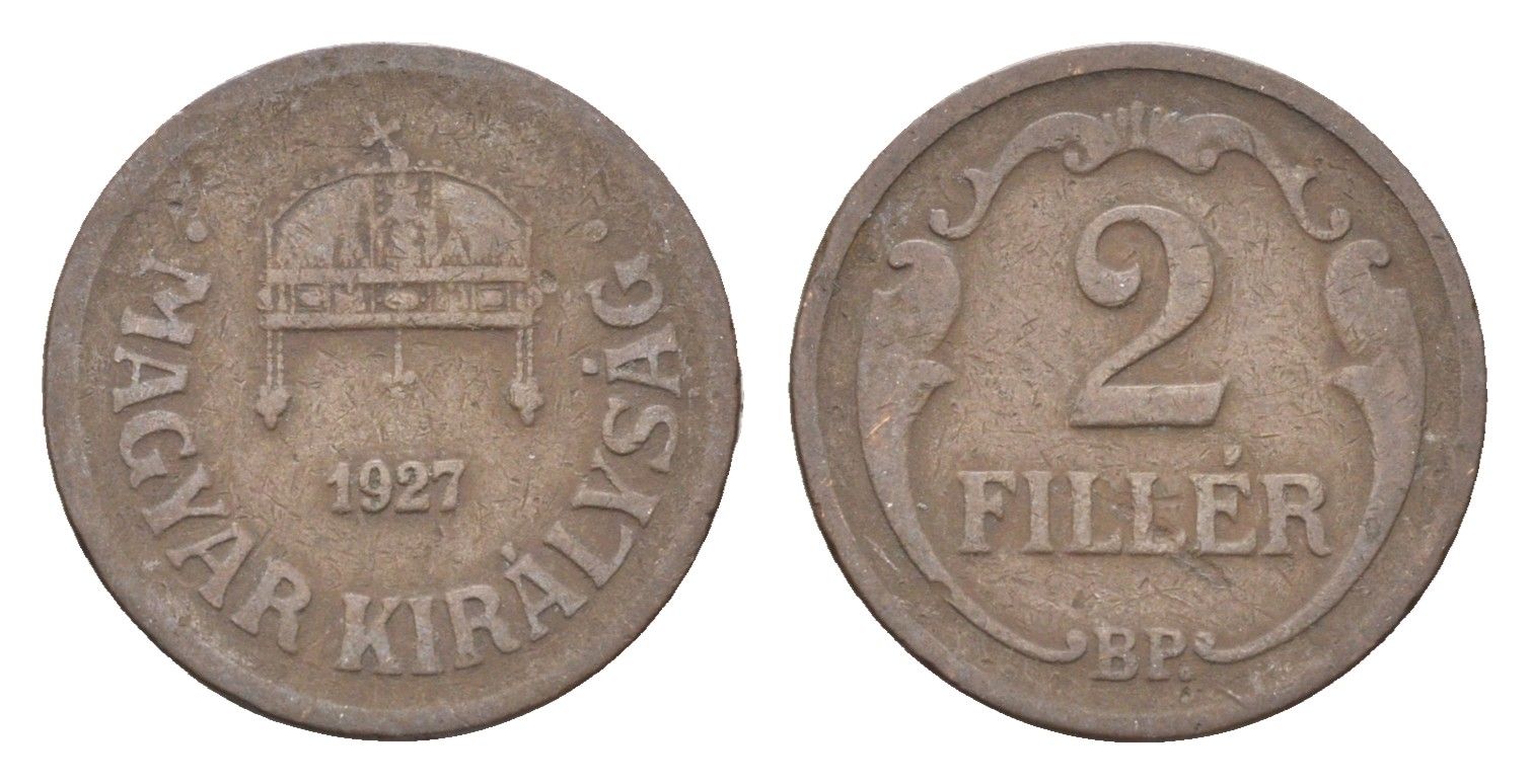 Венгрия 2 филлера 1927 BP KM 506 бронза 4665-428