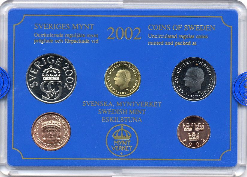 ШВЕЦИЯ НАБОР ИЗ 4 МОНЕТ 2002 04-062-199
