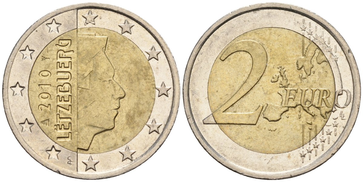 Люксембург 2 евро 2010 KM 82 биметалл 4148-823