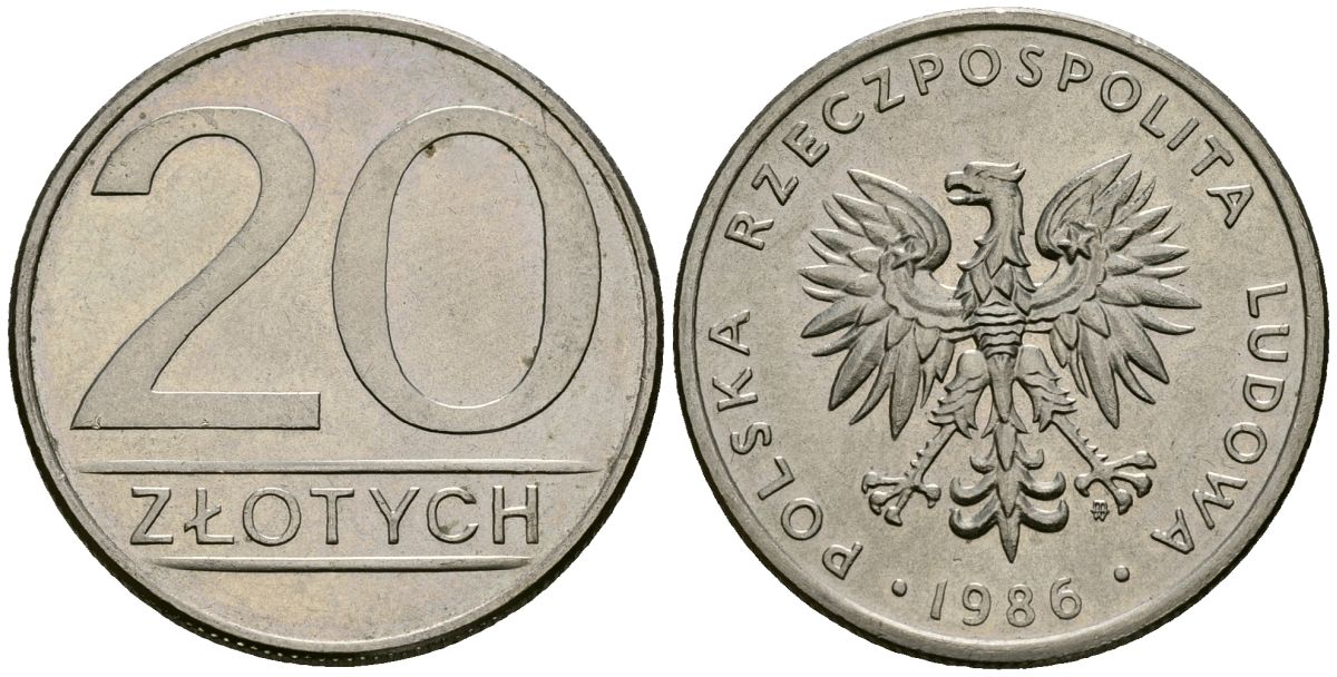 Польша 20 злотых 1986 Y 153.1 медно-никель 4168-832