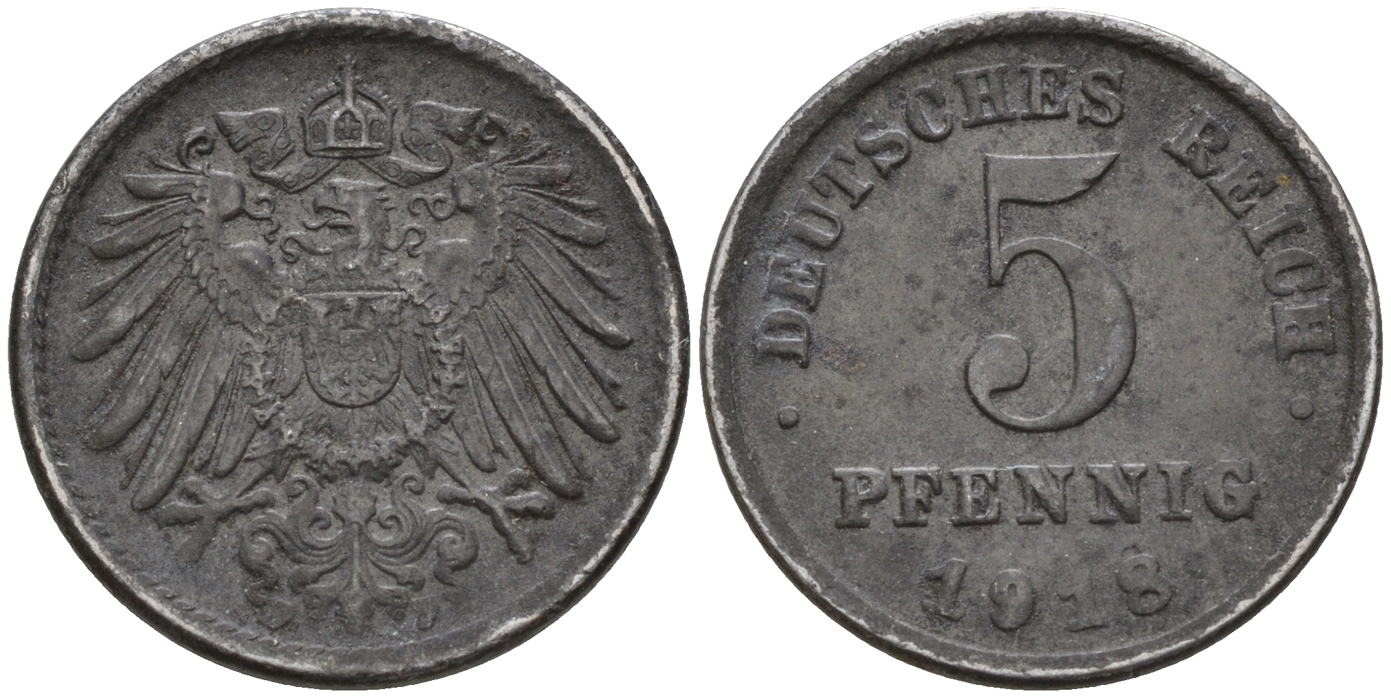 Германия 5 пфеннигов 1918 F KM 19 J. 297 железо    4152-1151