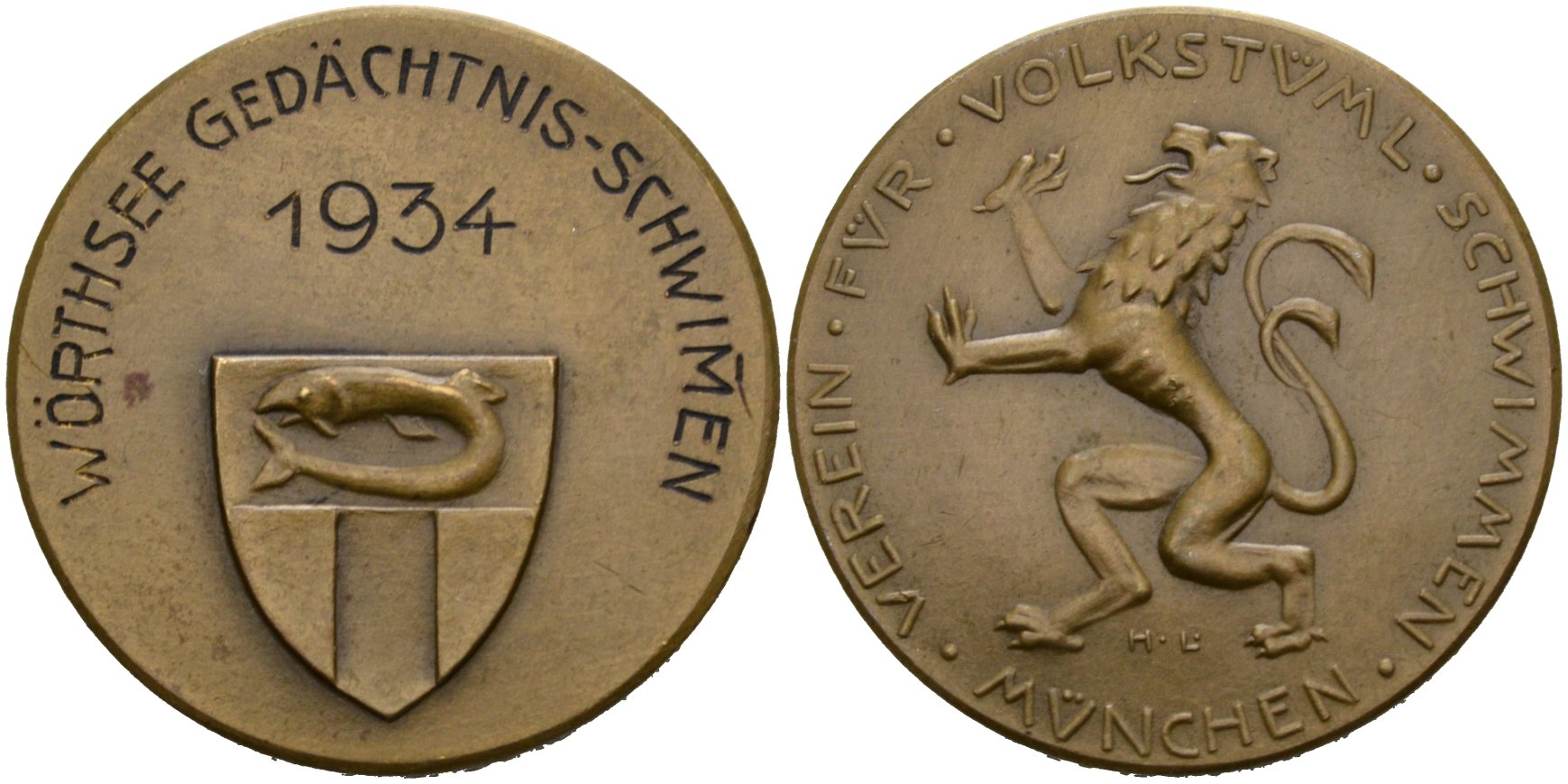 Бавария медаль 1934 ценность памяти, Мюнхен, диаметр 36 мм. бронза 1095-7-64