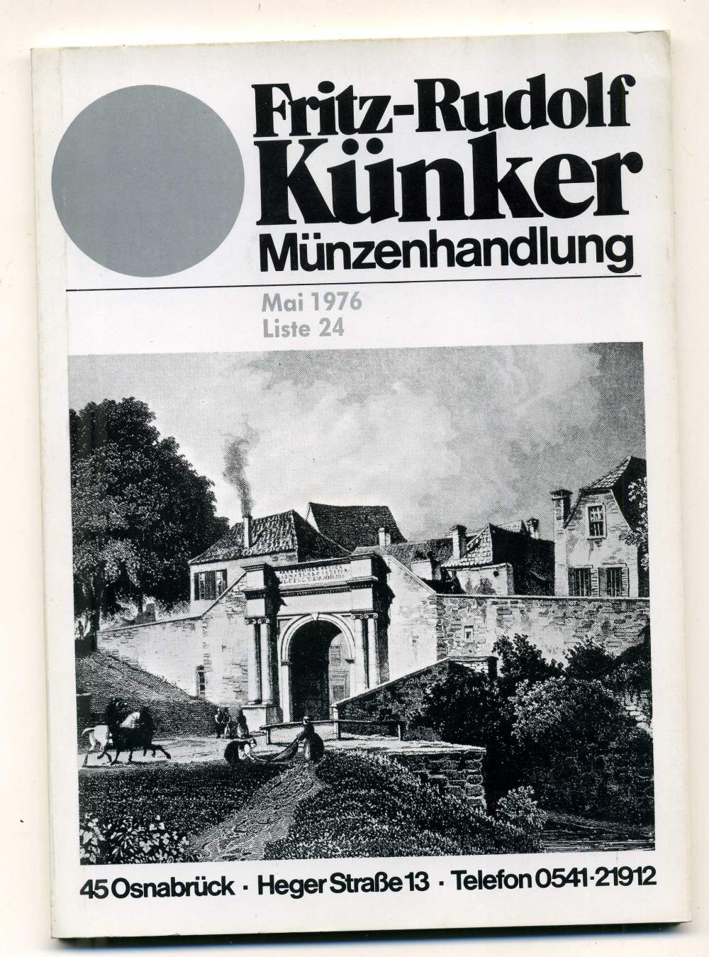ФРИТЦ-РУДОЛЬФ КЮНКЕР КАТАЛОГ ФИКСИРОВАННЫХ ПРОДАЖ (LAGERKATALOG) 1976 МАЙ, № 24 00-01-01-20