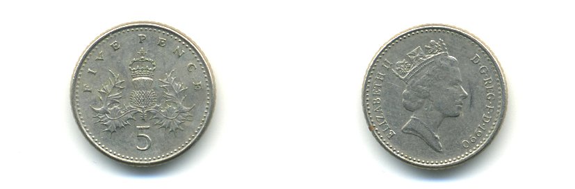 Великобритания 5 пенсов 1990 Елизавета II (1952-2022) KM 937b, Spink 4372 (D4) медно-никель 59-615