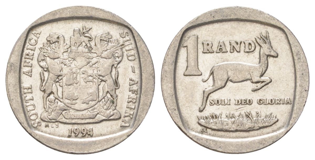 ЮАР 1 ранд 1994 KM 138 медь плакированная никелем 4627-264