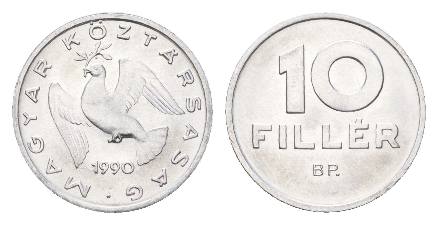 Венгрия 10 филлеров 1990 KM 675 алюминий UNC 54-726