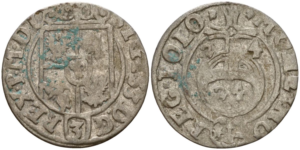 Польша 3 полкера (3 полторака - 1 крейцер) 1624 Сигизмунд III Ваза (1587-1632) Gorecki B.24, KM 41 серебро 4158-966