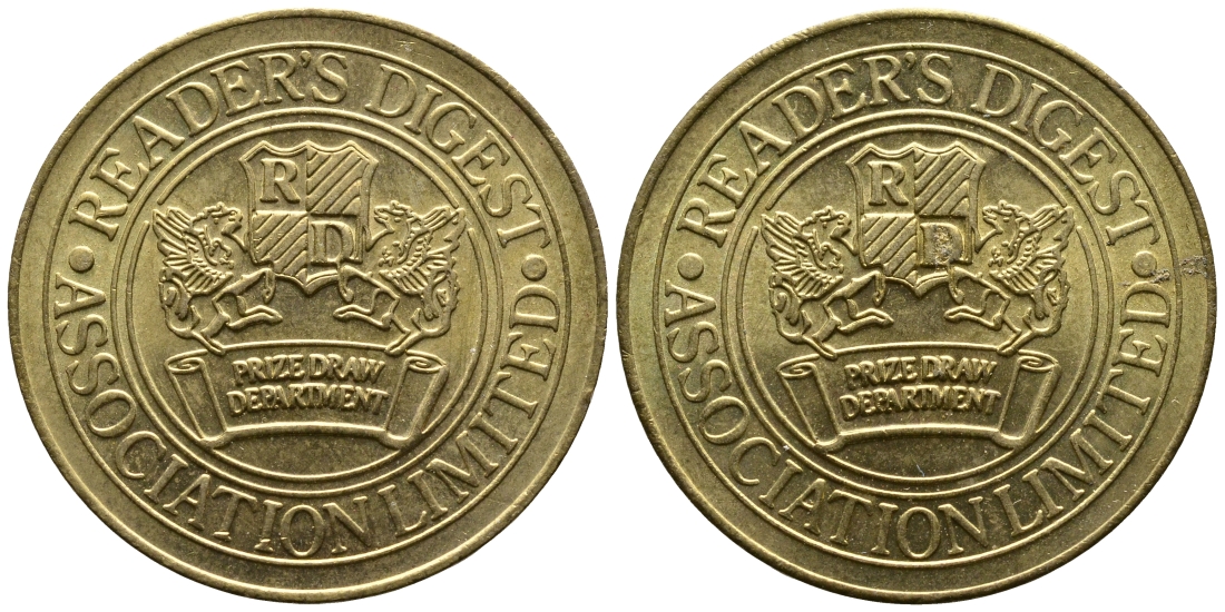 США ЖЕТОН ND АССОЦИАЦИЯ ЖУРНАЛА РИДЕРС ДАЙДЖЕСТ алюминиевая бронза 93-545
