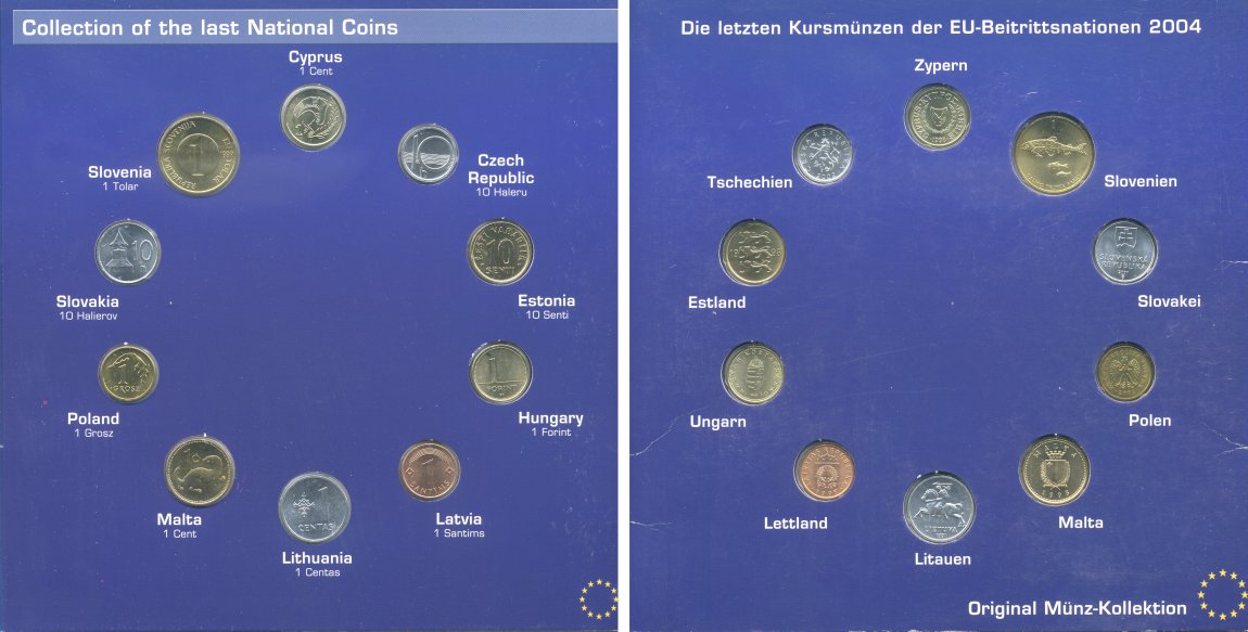 Европа набор из 10 монет ND разных стран Евросоюза    UNC  8-1-06-09