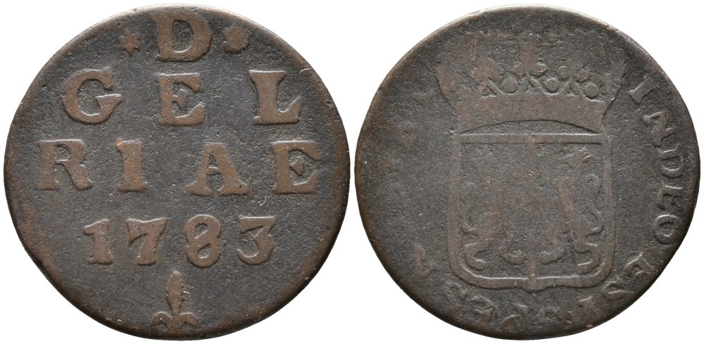 НИДЕРЛАНДЫ, ГЕЛЬДЕРЛЕНД 1 ДУИТ 1783 KM 105 медь 28-943